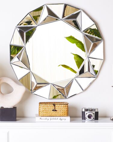 Round Wall Mirror Silver ø 70 cm HABAY