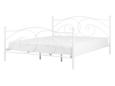Kovová posteľ 140 x 200 cm biela DINARD