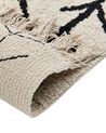 Teppich Baumwolle beige / schwarz 160 x 230 cm geometrisches Muster Kurzflor BOZKIR_839805