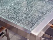 Garden Dining Table GROSSETO 220 cm 100 cm Cracked Glass Transparent_774294