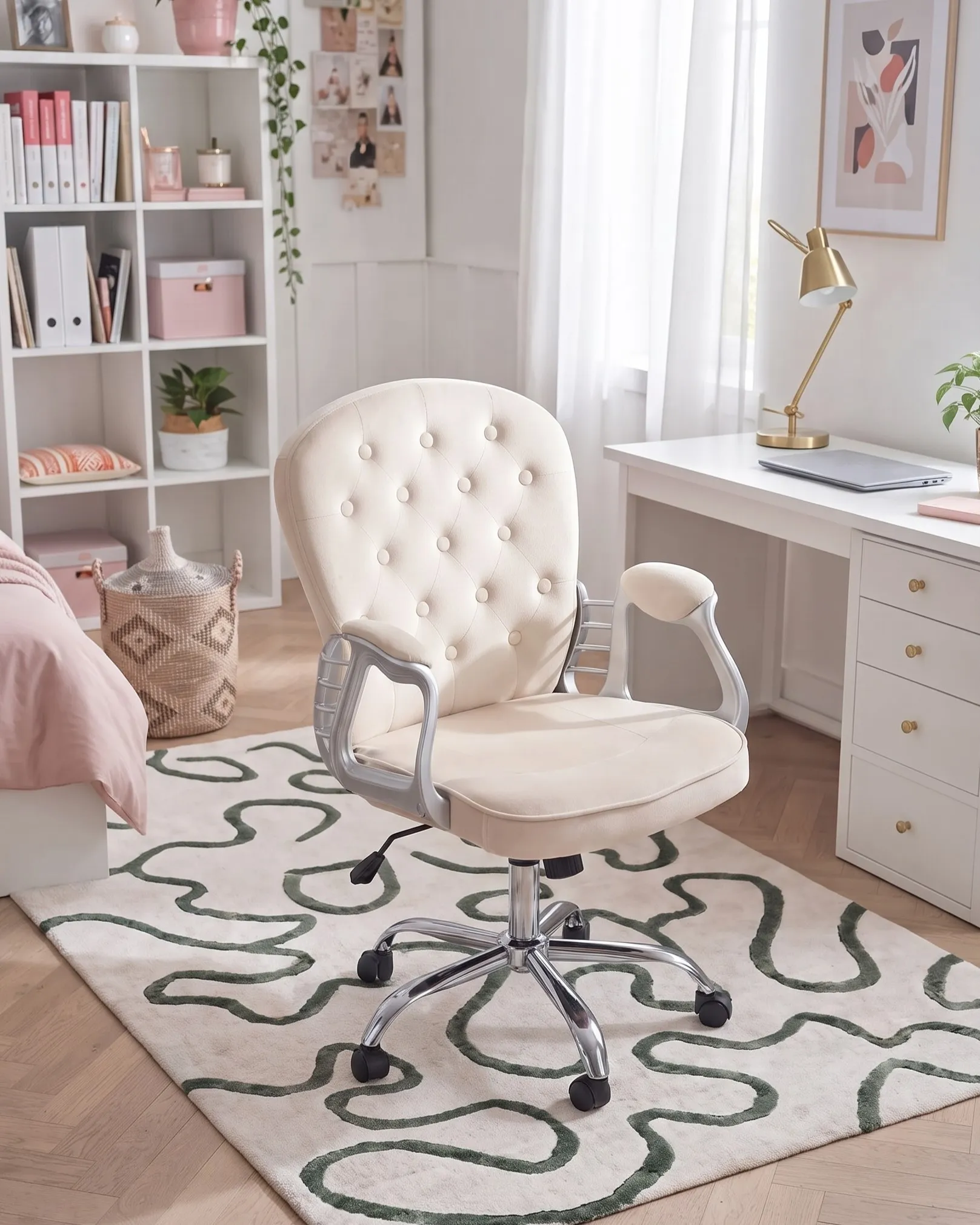 Sedia da scrivania PRINCESS Velluto Tortora_1069606
