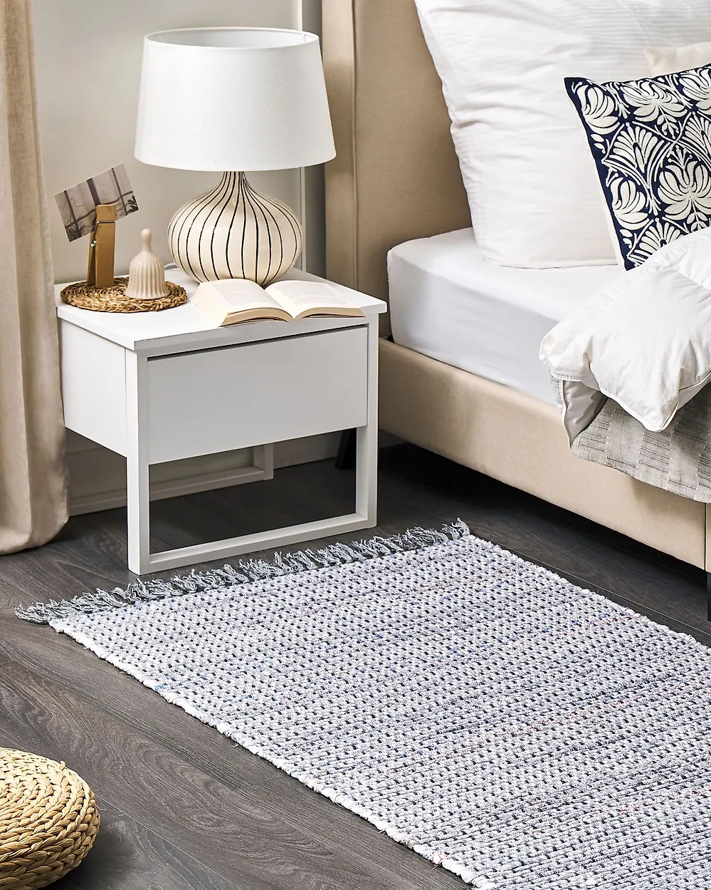 Rug BESNI Grey 80 x 150 cm Cotton_1176902