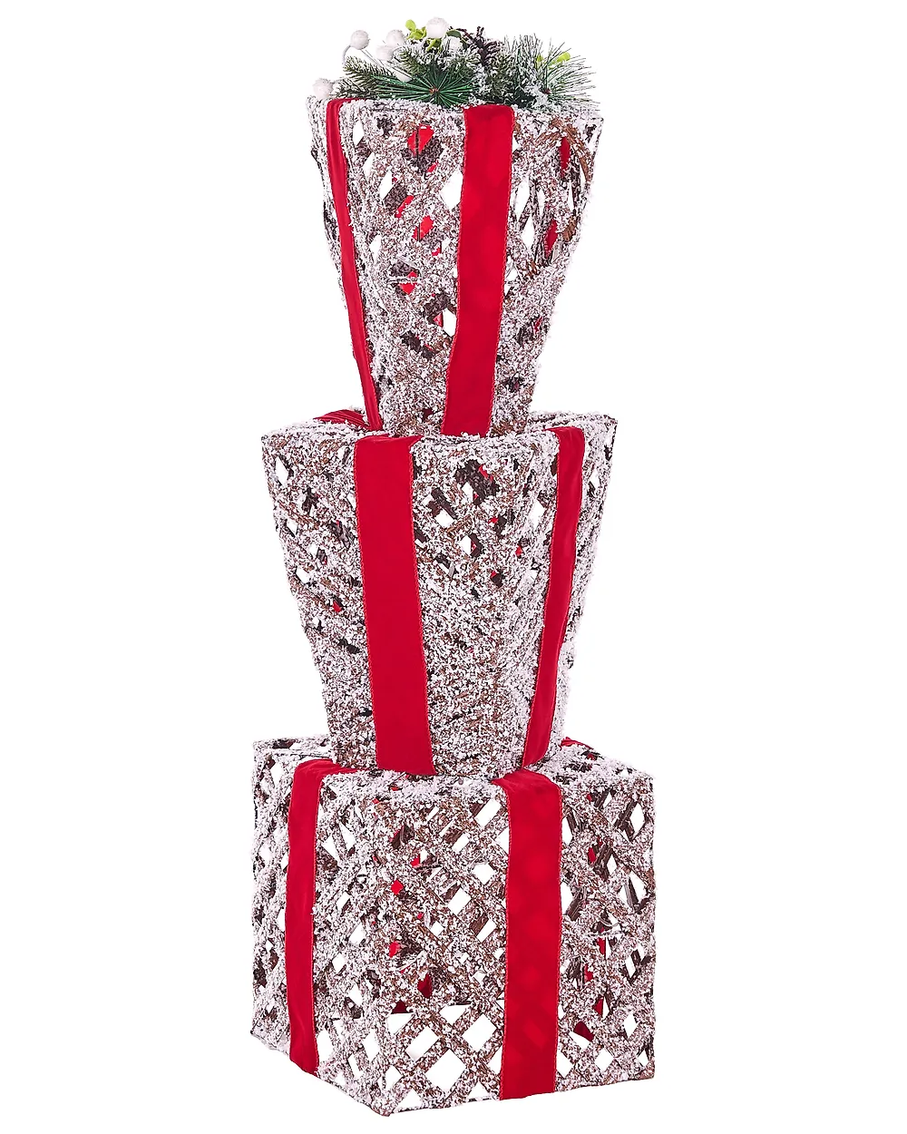 Decoración de Navidad LED HUMPPILA 87 cm Regalos de Navidad Blanco_1177962