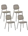 Set of 4 Dining Chairs RILEY Fabric Taupe
