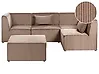 Modular Corner Sofa 4 Seater LEMVIG with Ottoman Corduroy Dark Beige Left Hand