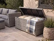 Storage Box MODENA 158 cm 63 cm PE Rattan Grey_1155141