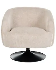 Poltrona giratória NORAGER Tecido Creme claro_1165188