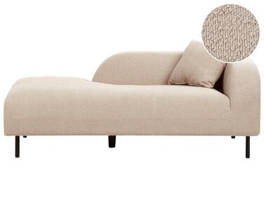 Right Hand Boucle Chaise Lounge Taupe LE CRAU