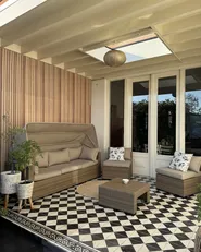 Set da giardino con tavolo 5 posti COCCOLIA Modulare Rattan sintetico (PE) Beige_1031088