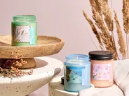 Zestaw 3 świeczek zapachowych FRUITY BLOOM Wosk sojowy Świeże nuty Nuty kwiatowe_1080284