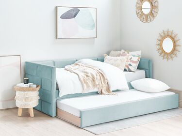 Velvet EU Single Trundle Bed Mint Green CHAVONNE