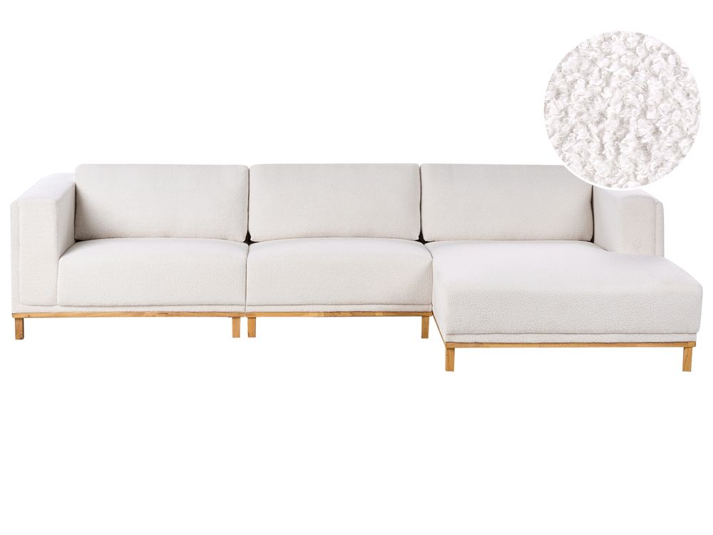 Corner Sofa VENG Fabric Off-White Left Hand