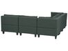 5 Seater Right Hand Modular Fabric Corner Sofa with Ottoman Dark Green UNSTAD_925514