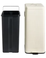 Kosz na śmieci z pedałem 30 L ECOCOMFORT Metal Beżowy_1070027