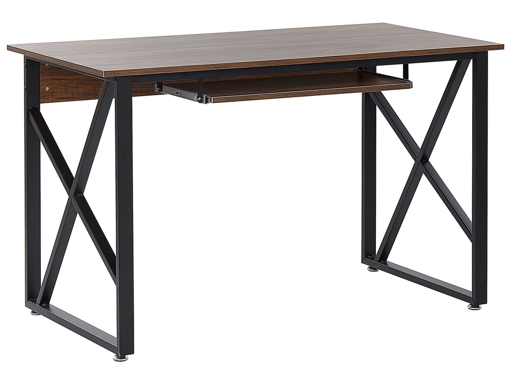 Home Office Desk 120 x 60 cm Dark Wood DARBY Beliani