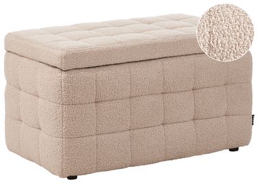 Fotpall med förvaring MICHIGAN Bouclé Beige