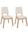  Set of 2 Wooden Dining Chairs Light Beige MERRILL _926436