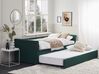 Łóżko wysuwane tapicerowane 90 x 200 cm zielone LIBOURNE_742631