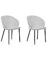 Conjunto de 2 sillas de comedor MASON Tela Gris claro