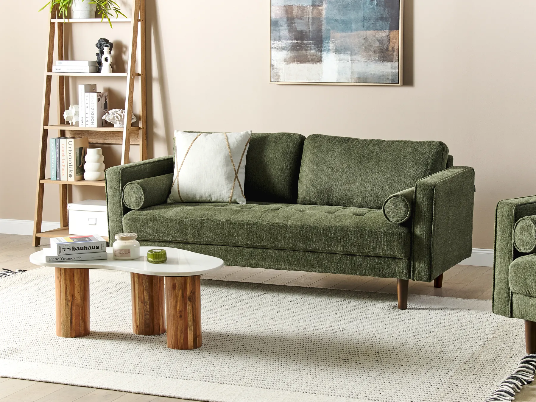 Sofa 3 Seater NURMO Fabric Dark Green_896024
