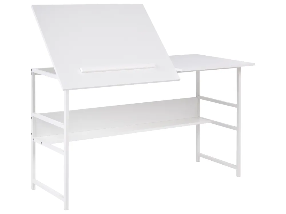 Biurko kreślarskie z regulowanym blatem ORAN 140 cm 60 cm Biały_1068885