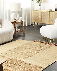 Rug HAMZALAR Beige 160 x 230 cm Jute_1178636