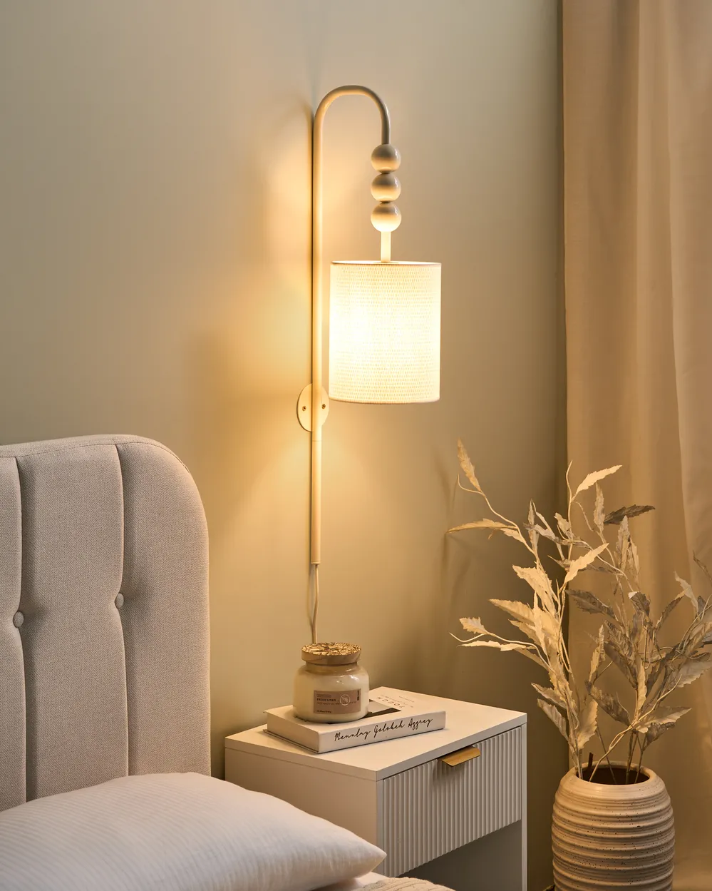 Lampa ścienna LOKY Metal Beżowy