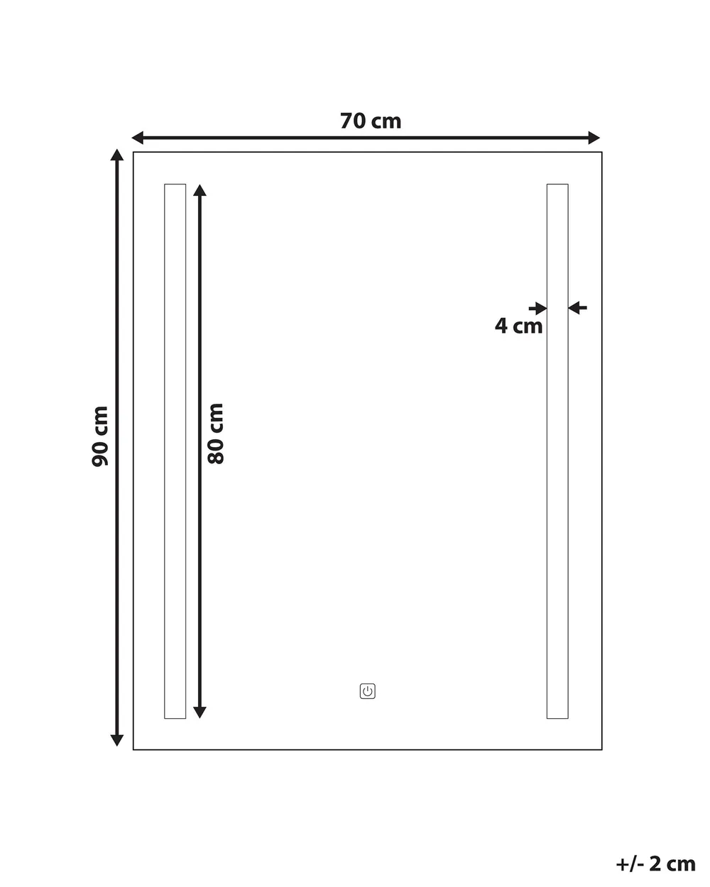 LED Bathroom Mirror MARTINET 70 cm 90 cm Silver_757829
