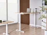 Electric Adjustable Standing Desk DESTINAS 160 cm 72 cm Light Brown/ White_1000410