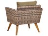 Lounge Set Rattan dunkelbraun 5-Sitzer Auflagen olivgrün VITTORIA XL_928569