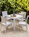 Conjunto de 4 sillas de jardín FOSSANO Material sintético Blanco