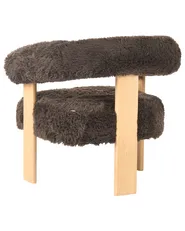 Poltrona ILBRO Finta pelliccia Marrone scuro/Marrone chiaro_1057571
