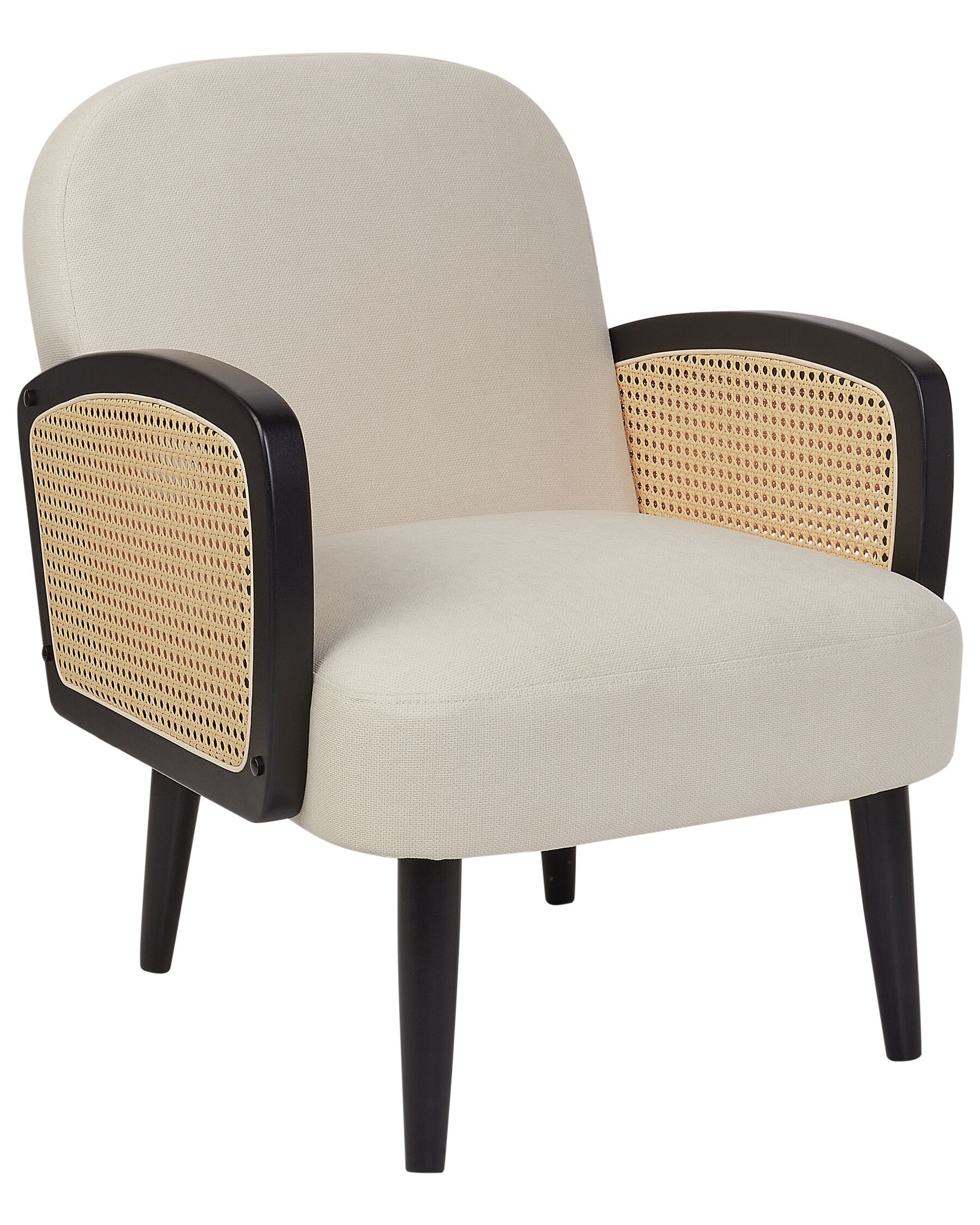 Fauteuil en tissu noir et beige DVENBERG_927173