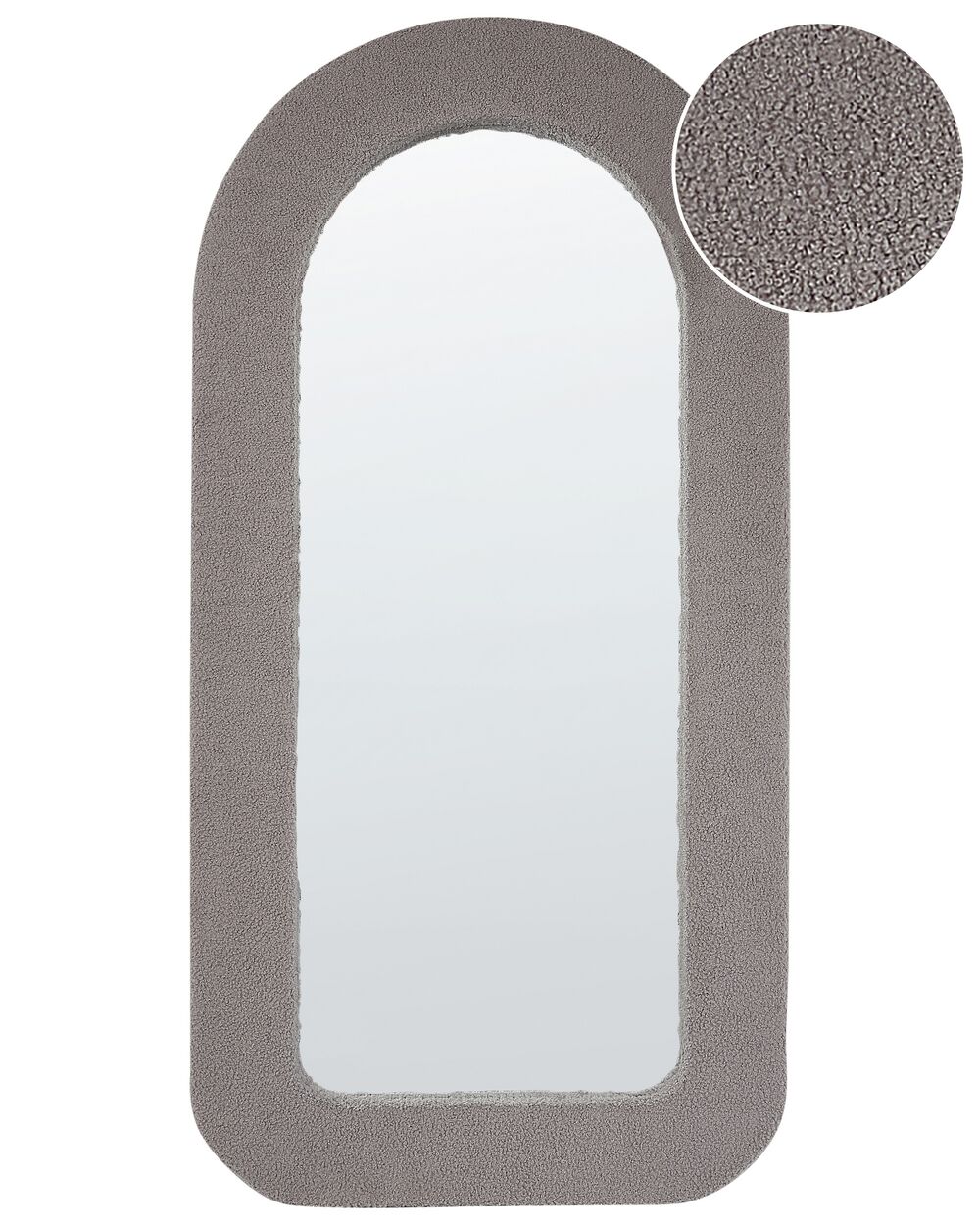 Lustro ścienne CERVON 60 cm 120 cm Boucle Beżowoszary