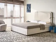 Bett mit Schubladen SARDENT Bouclé Cremeweiß 160 x 200 cm_1009106