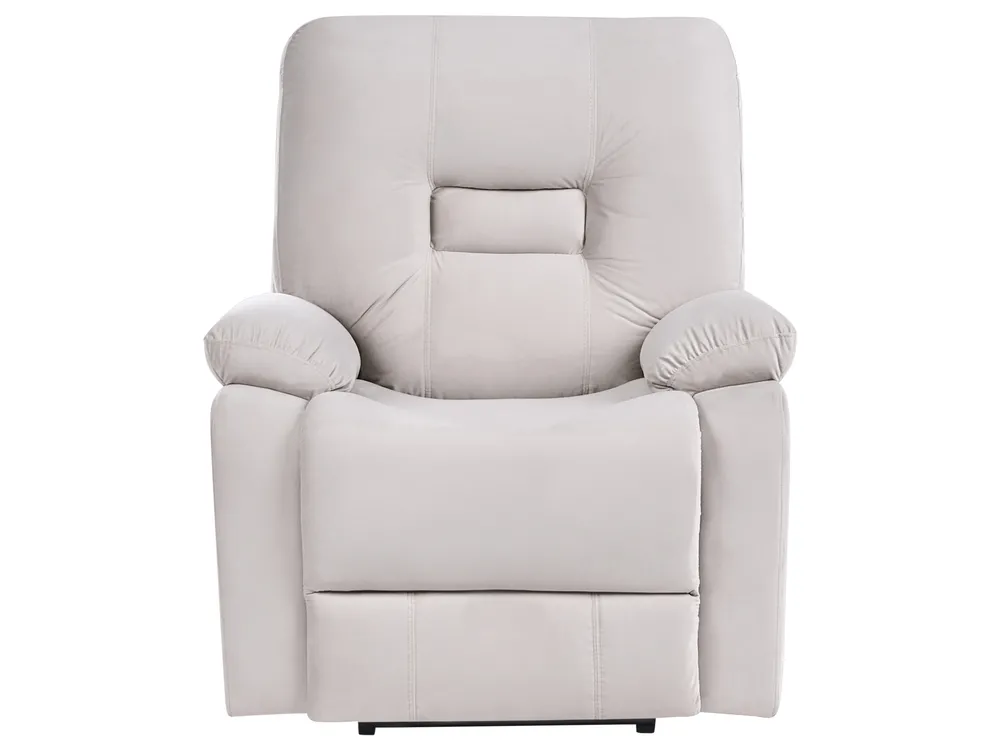 Electric Recliner Living Room Set 6 Seater BERGEN with USB Port Velvet Light Beige_1064831