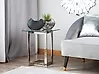 Side Table CRYSTAL Tempered Glass Silver