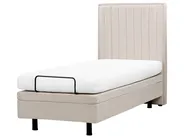 Bett verstellbar Stoff DUKE II 80 x 200 cm Hellbeige_910501