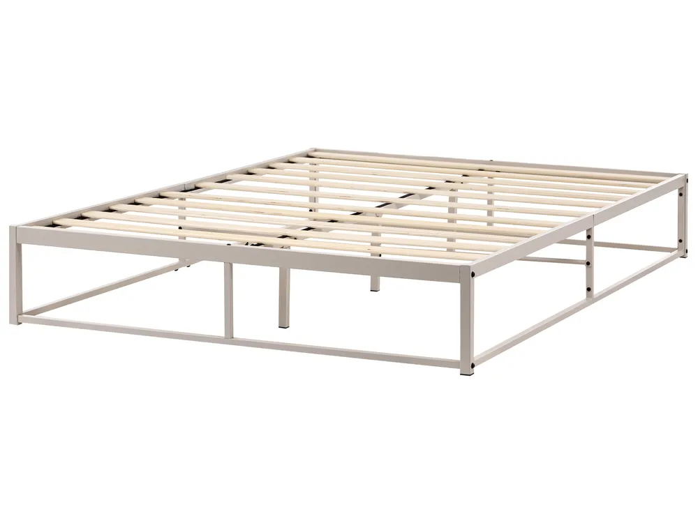 Bed without Headboard Metal VIRY 140 x 200 cm (EU Double) Light Beige_1073028