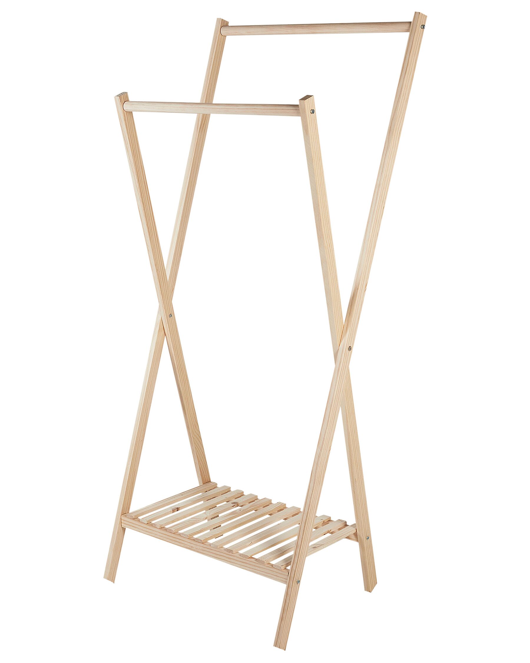 Wooden Clothes Rack Light Wood DENVER_935391