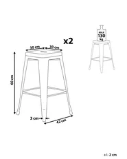 Set di 2 sgabelli da bar CABRILLO Metallo Nero_802507