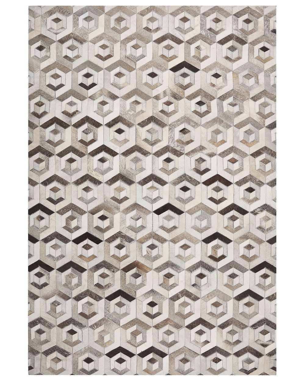 Teppich TAVAK Beige 160 x 230 cm Echtleder