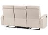 Sofa 3-osobowa welurowa z manualną funkcją relaksu beżowa VERDAL_921744