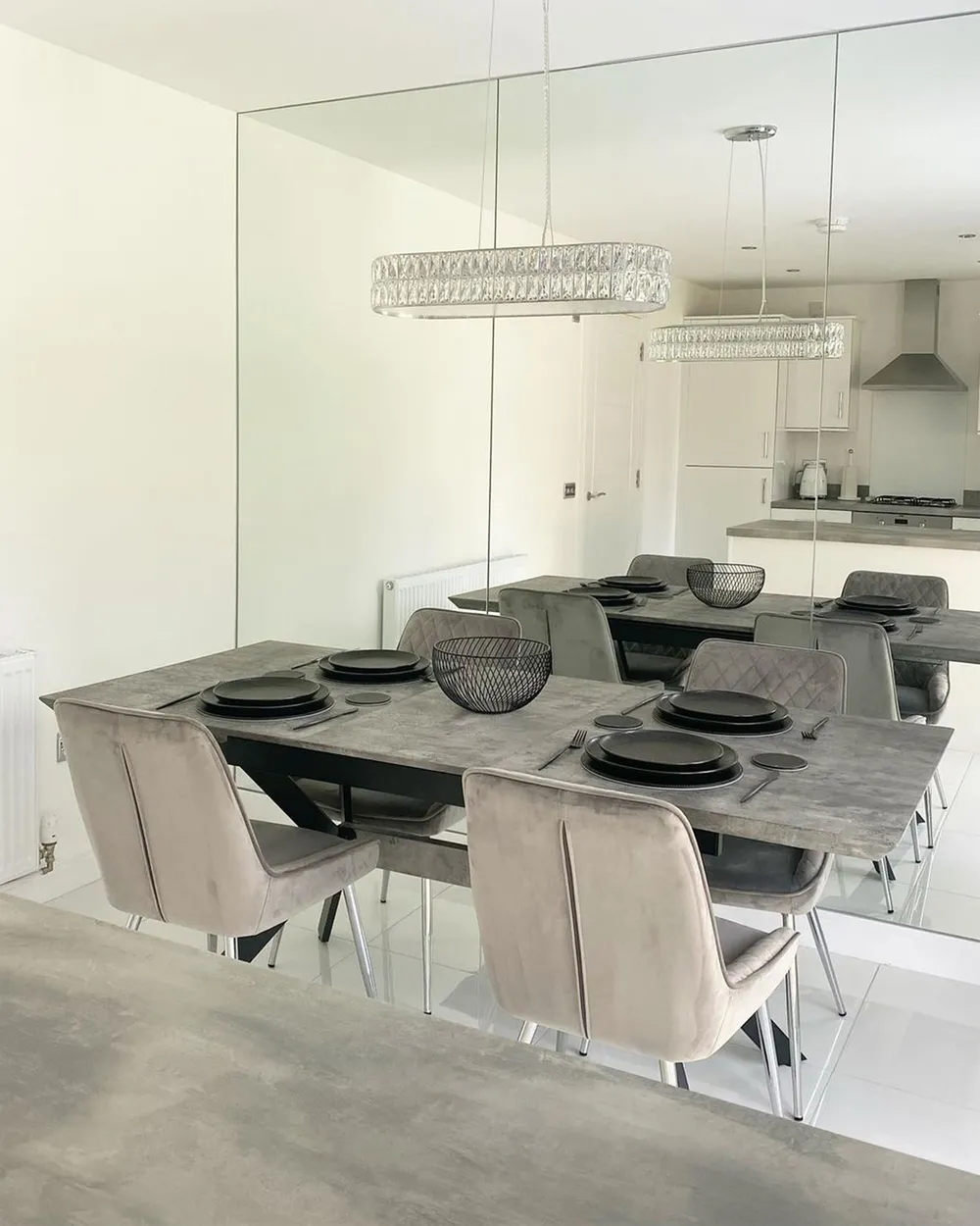 Extending Dining Table BENSON Light Grey 140/180 cm 80 cm_827427