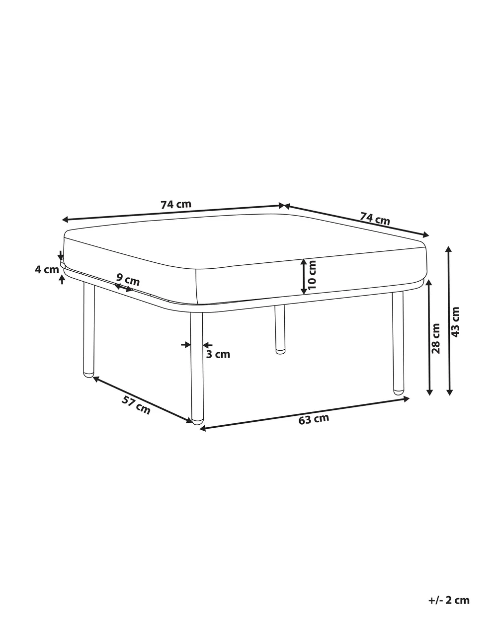 Garden Ottoman SENISE Metal Grey_928023
