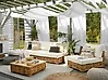Garden Lounge Set with Table 4 Seater VARALLO Modular Rattan Natural Right Hand