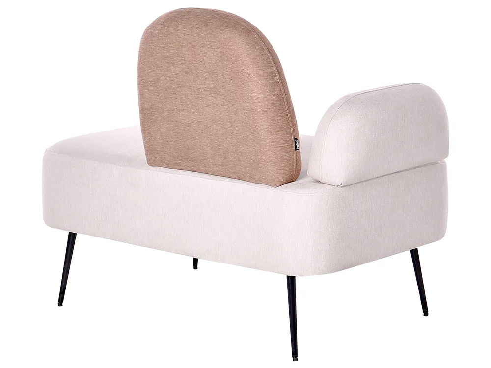 Left-Hand Chaise Longue ARCEY Fabric Brown_943112