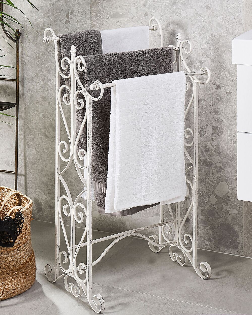 Towel Stand 45 x 90 cm White CHILLAN Beliani.at