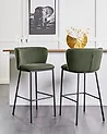 Set of 2 Bar Chairs MINA Dark Green