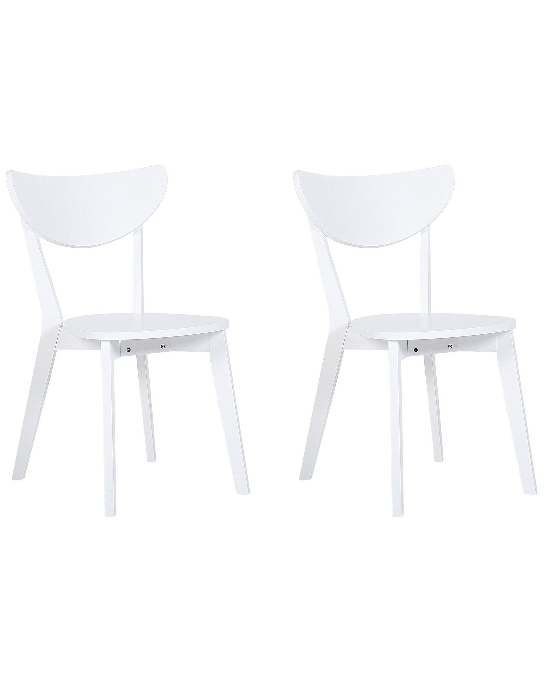 Lot de 2 chaises de salle à manger blanches ROXBY_792013